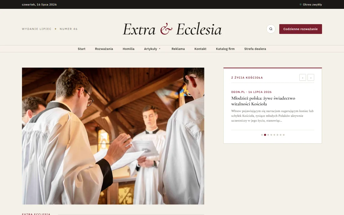 Extra Ecclesia — zrzut strony