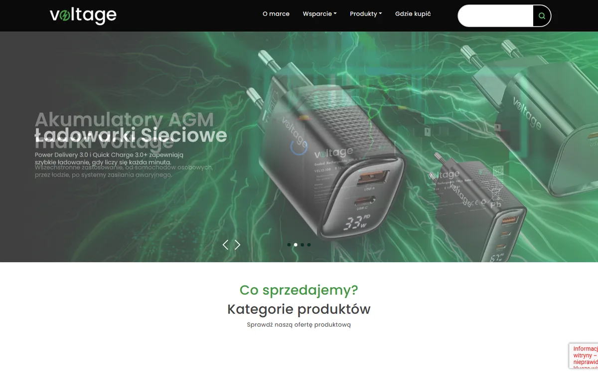 Voltage — zrzut strony